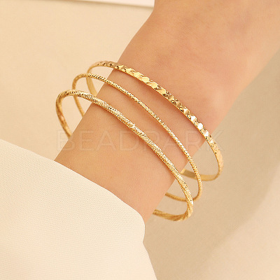 3Pcs Alloy Bangle Set for Women WG160B4-12-1