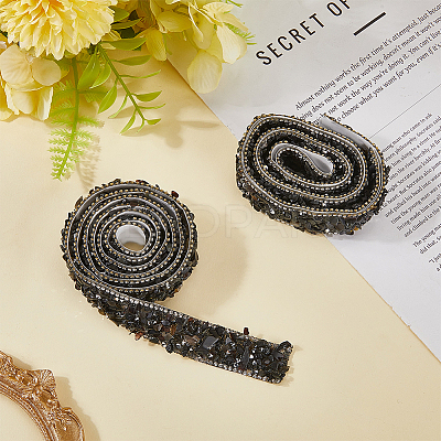 Resin Rhinestone Crystals Beaded Trim DIY-WH20050-05G-1