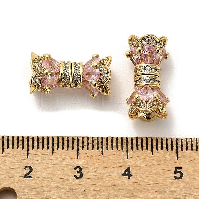 Brass Micro Pave Cubic Zirconia Beads ZIRC-P112-05G-02-1