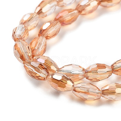 Electroplate Glass Beads Strands EGLA-J013-4X6mm-F24-1