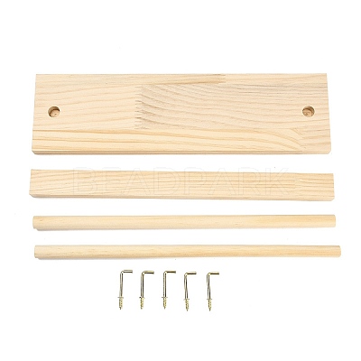 Wood Bracelet Organizer Diaplsy Stands with 5Pcs Metal Hooks WD-CBA482F-02-1