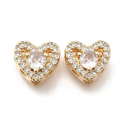 Brass Micro Pave Clear Cubic Zirconia and Glass Multi-Strand Links KK-M318-23G-1