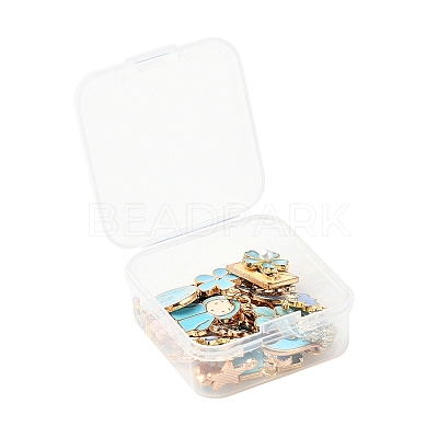 27Pcs 27 Style Light Gold Alloy Enamel Pendants ENAM-YW0001-77-1