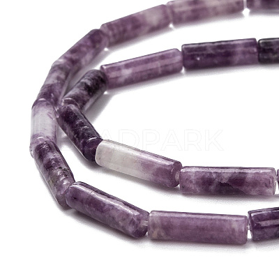 Natural Lepidolite/Purple Mica Stone Beads Strands G-F247-45-1