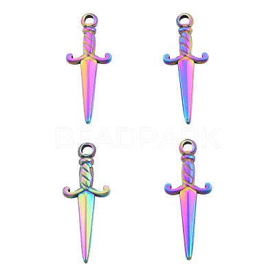 Ion Plating(IP) 201 Stainless Steel Pendants STAS-N098-246M-1