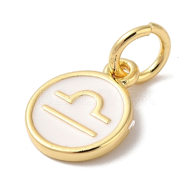 Real 18K Gold Plated Brass Enamel Charms KK-L216-001G-K-1