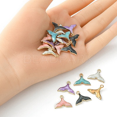 20Pcs 5 Colors Alloy Enamel Pendants ENAM-YW0003-05-1