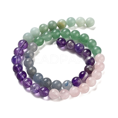 Natural Flower Amazonite & Amethyst & Flower Amazonite & Green Aventurine & Blue Aventurine Beads Strands G-B095-A01-01-1