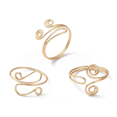 3Pcs 3 Style Vortex Cuff Rings Set RJEW-TA00094-1