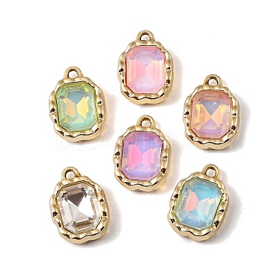 UV Plating Alloy Glass Pendants FIND-K032-33G-1