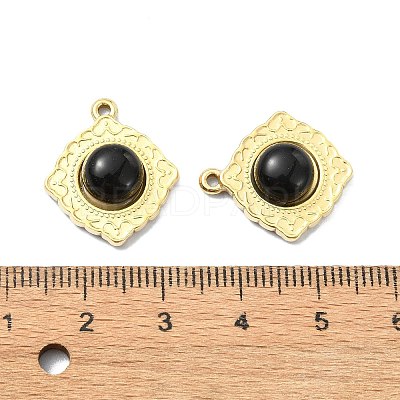 Natural Black Onyx(Dyed & Heated) Rhombus Pendants STAS-L022-339G-01-1