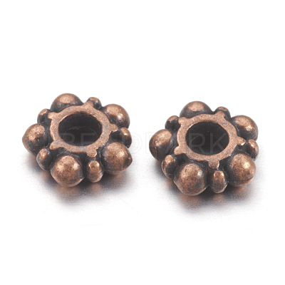Tibetan Style Daisy Spacer Beads X-RAA116-NF-1