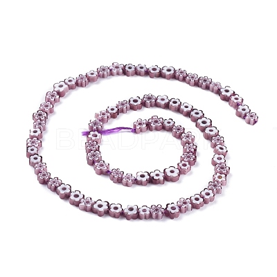 Handmade Millefiori Glass Bead Strands X-LAMP-J035-6mm-10-1