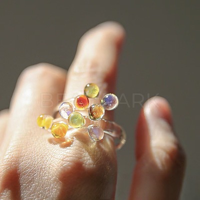 Handmade Lampwork Cuff Open Rings WG41426-01-1