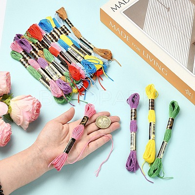 6Bundles Polyester Embroidery Floss OCOR-YW0001-25E-1