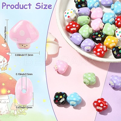 40Pcs 8 Colors Opaque Acrylic Beads OACR-CJ0002-76-1