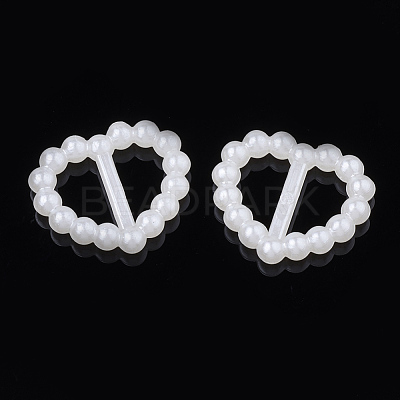 ABS Plastic Imitation Pearl Bead Buckles OACR-S020-35-1