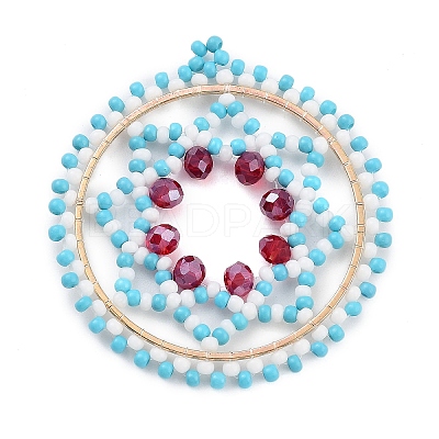 Seed Beads Beaded Pendants PALLOY-MZ00386-02-1