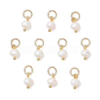 Natural Cultured Freshwater Pearl Potato Charms PALLOY-JF04505-01-1