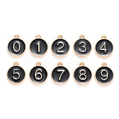 Light Gold Plated Alloy Enamel Charms ENAM-T010-02G-1
