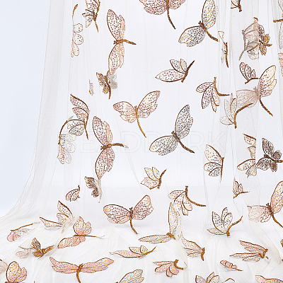 Butterfly & Dragonfly Pattern Polyester & Sequin Fabric FB-XCP0001-05-1