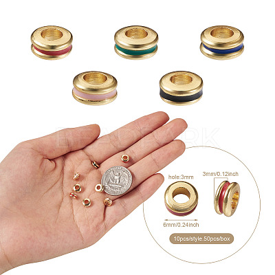 50Pcs 5 Colors Brass Rack Plating KK-KS0001-21-RS-1