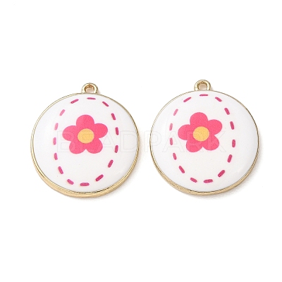 Plating Eco-Friendly Printed Alloy Pendants AL-CBAE25B-01B-G-1