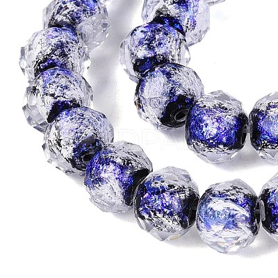 Handmade Foil Glass Lampwork Beads Strands DICH-T023-02A-1