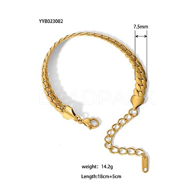 Simple 304 Stainless Steel Curb Chain Bracelets PM6439-16-1