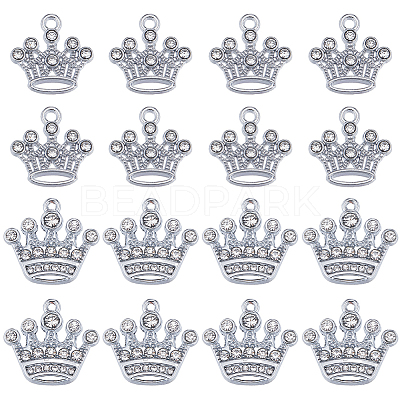 40Pcs 2 Style Zinc Alloy with Crystal Rhinestone Pendants FIND-SC0007-35-1