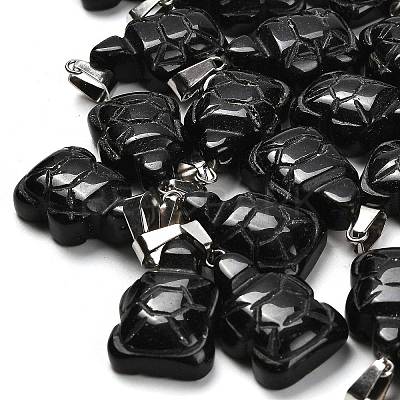 Natural Obsidian Pendants G-B127-06P-06-1