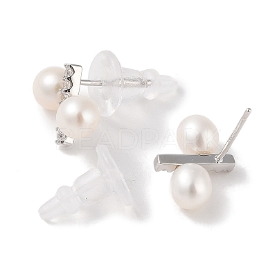 Anti-Tarnish Sterling Silver Stud Earrings EJEW-C087-10B-P-1