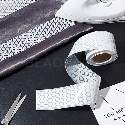 10M PES Reflective Iron On/Sew On Patches DIY-GA0007-33C-1