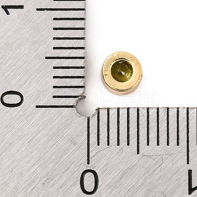Rack Plating Flat Round Brass Micro Pave Cubic Zirconia Cabochons KK-F874-03G-04-1