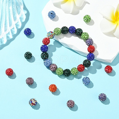 30Pcs Pave Disco Ball Beads RB-YW0001-14P-1