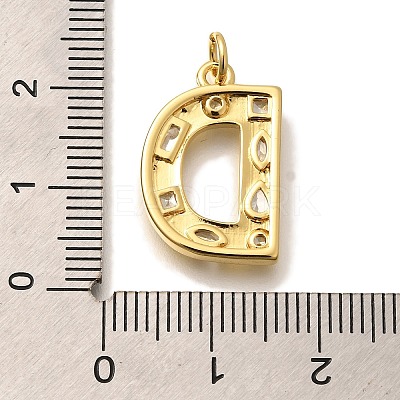 Brass Micro Pave Clear Cubic Zirconia Pendants KK-G521-01G-D-1