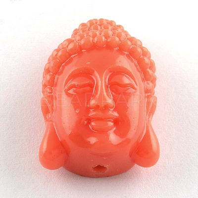 Dyed Buddha Head Synthetical Coral Beads X-CORA-R011-16-1