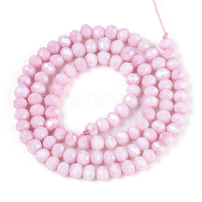 Anti-Tarnish Electroplate Rondelle Glass Beads Strands EGLA-T021-4mm-17-03-1