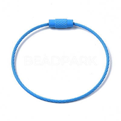 Spray Painted 201 Stainless Steel Wire Cable Keychains X-BJEW-T019-01-1
