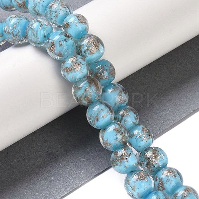 Handmade Gold Sand Lampwork Beads LAMP-Z009-01H-1