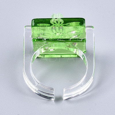 Transparent Resin Cuff Rings RJEW-T017-03A-1