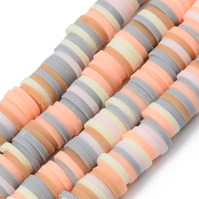Handmade Polymer Clay Beads Strands X-CLAY-R089-6mm-108-1