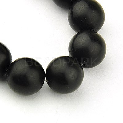 Synthetic Black Stone Beads Strands X-G508-3-1