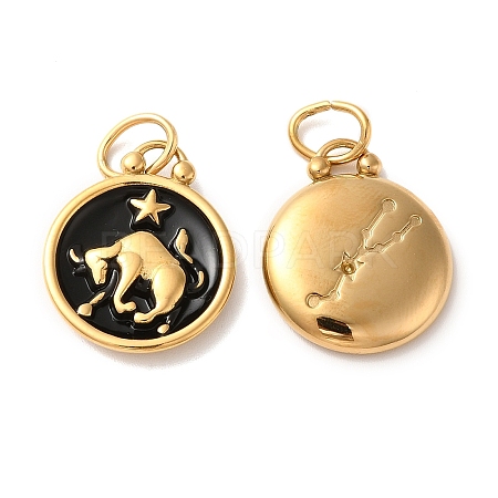 Ion Plating(IP) 304 Stainless Steel Enamel Pendants STAS-A080-43G-02-1