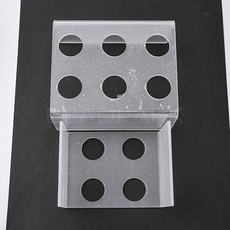2Pcs Rectangle 4 & 6 Holes Acrylic Display Stand ODIS-OC0001-21-1