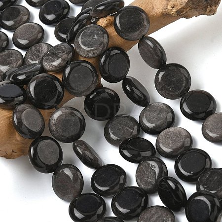 Natural Silver Sheen Obsidian Beads Strands G-L648-B23-15mm-02-1