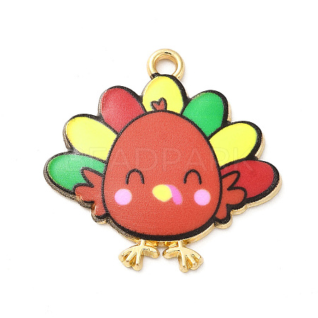 Cute Printed Alloy Pendants ENAM-L040-002B-04-1