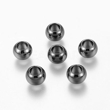 Environment Brass European Beads KK-P120-03B-1