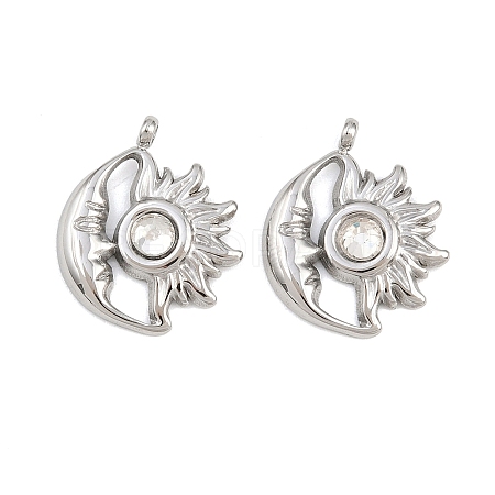 304 Stainless Steel Rhinestone Pendants STAS-Z166-24P-04-1
