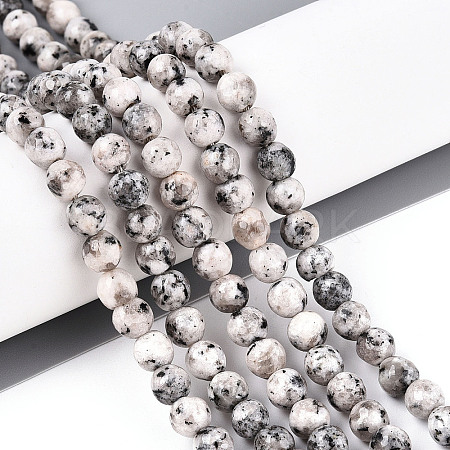 Dyed Natural White Jade Beads Strands G-T139-6mm-60-25-1